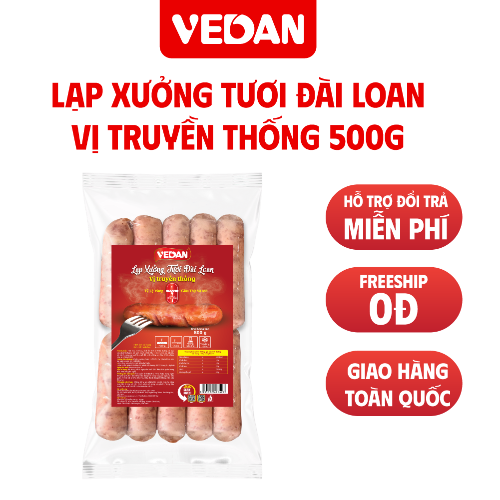 VEDAN Lạp xưởng tươi Đài Loan vị truyền thống 500g