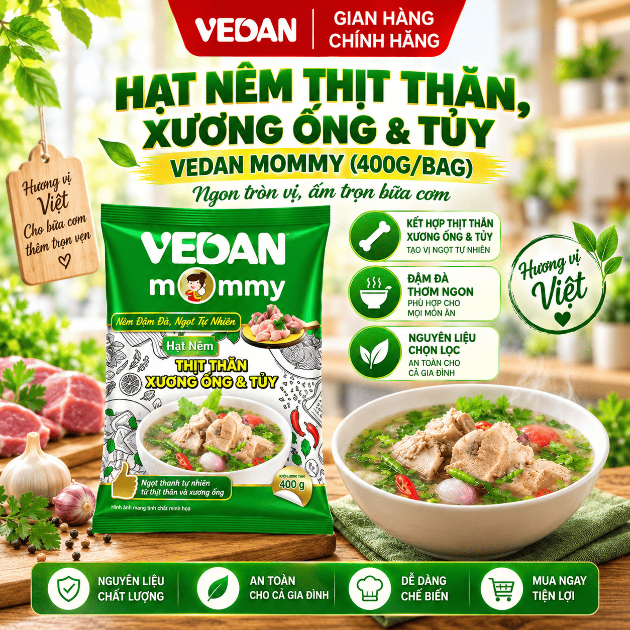Hạt nêm thịt thăn Xương ống và Tủy MOMMY 