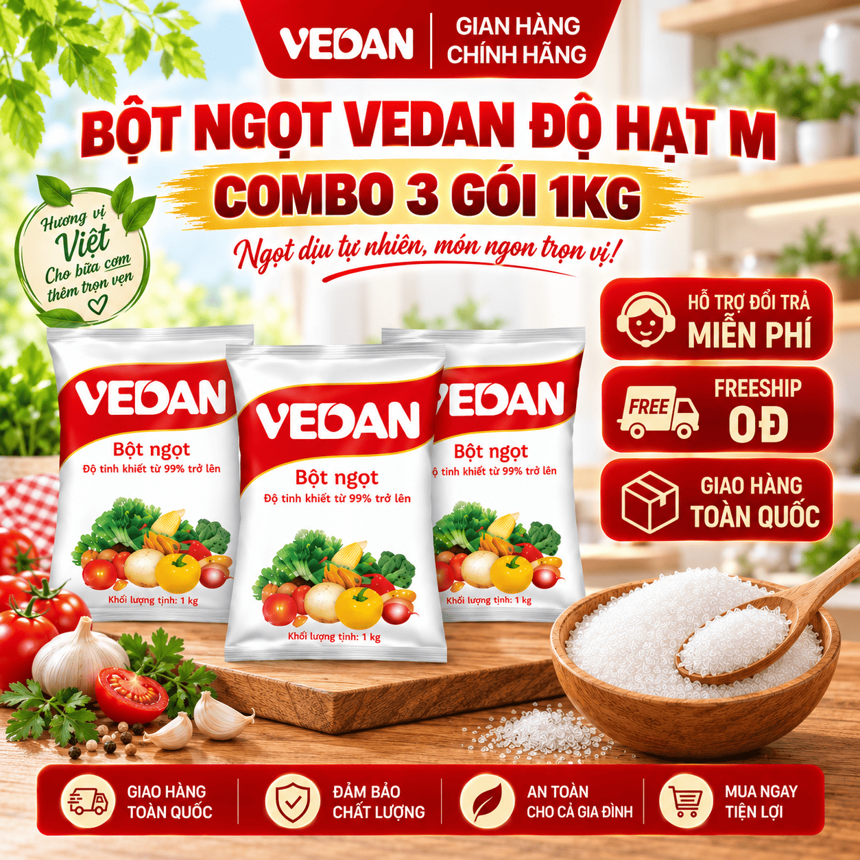 Bột ngọt Vedan M 1kg