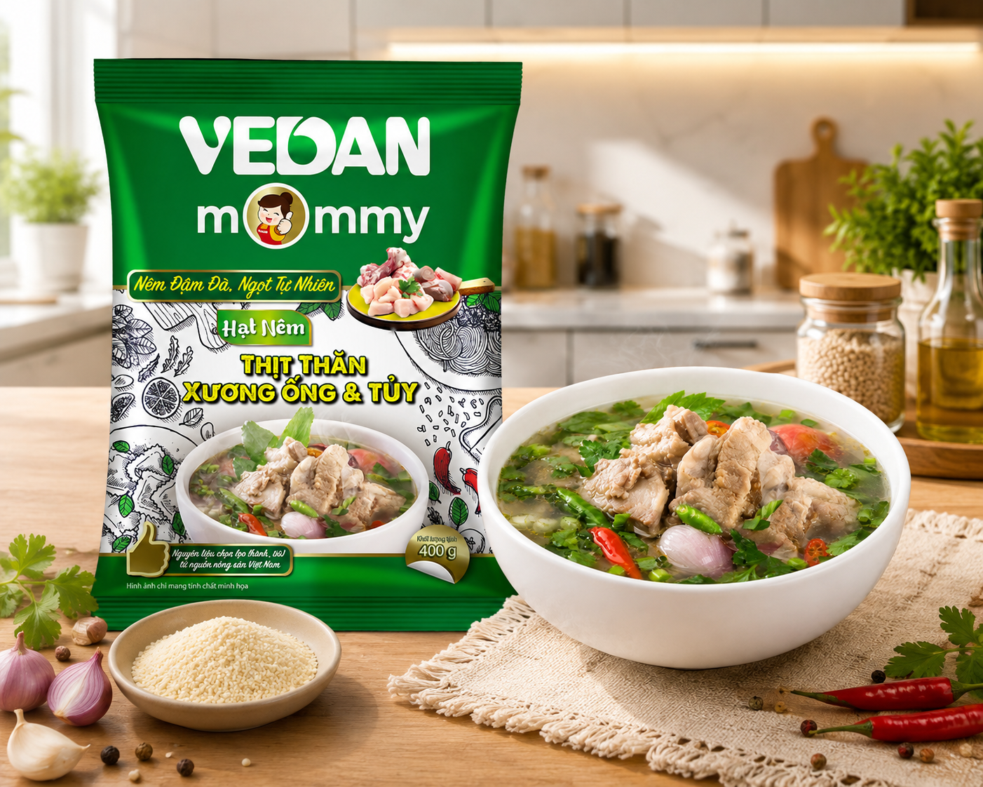 Hạt nêm thịt thăn Xương ống và Tủy MOMMY 