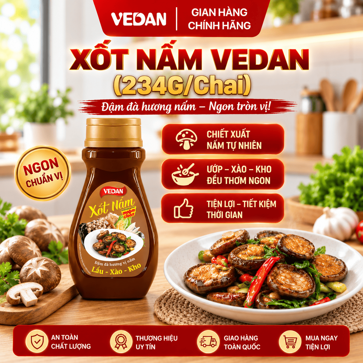 Xốt Nấm VEDAN - (Chai 234g)