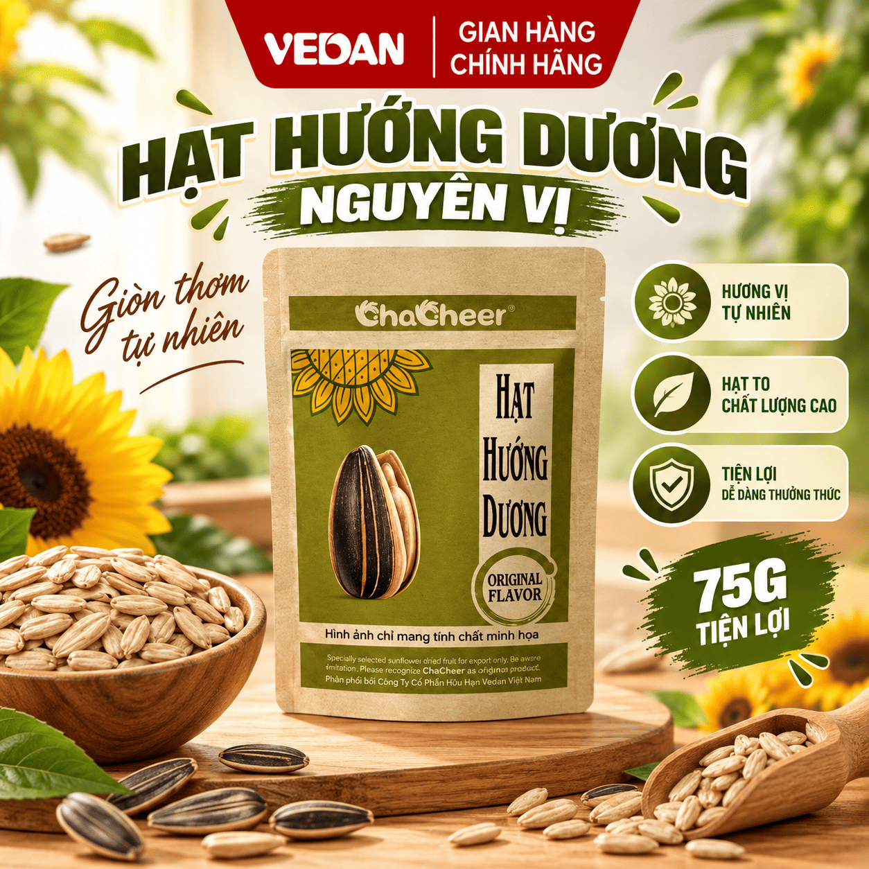 Hạt Hướng Dương Chacheer nguyên vị