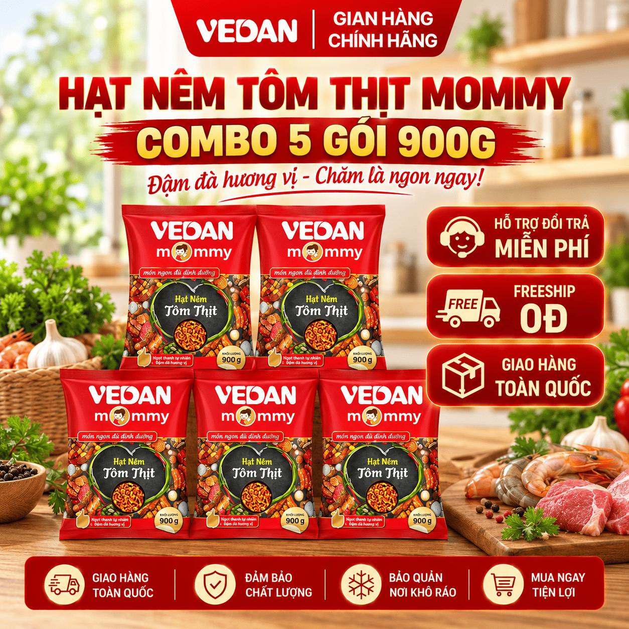 Hạt nêm tôm thịt MOMMY gói 900g