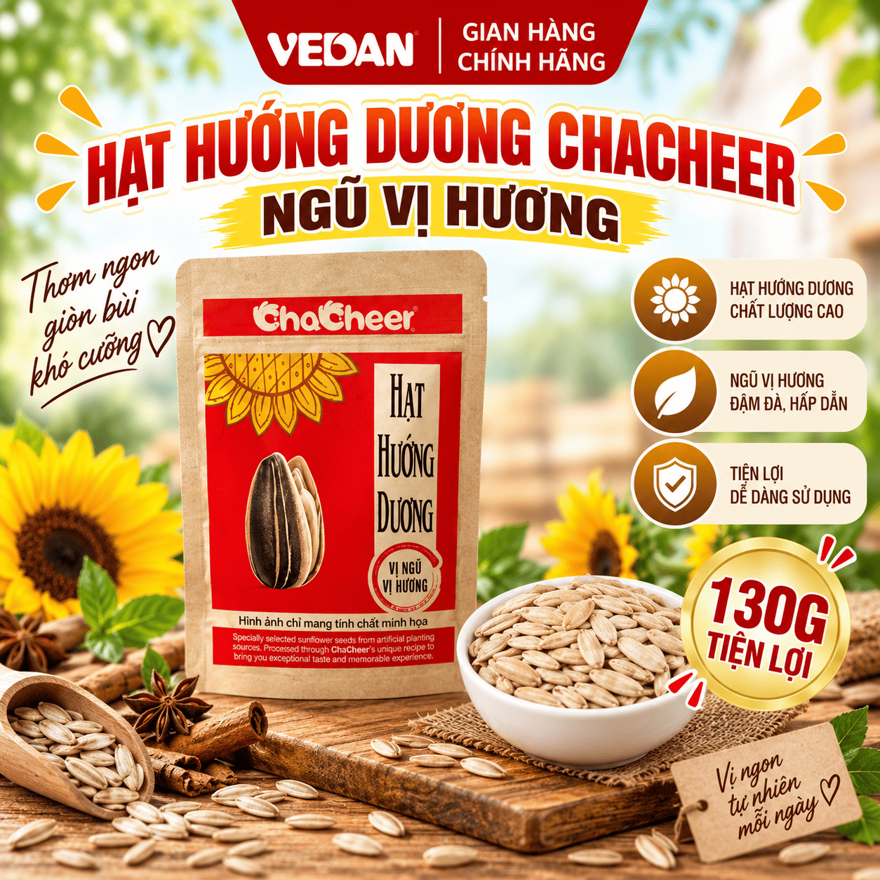 Hạt Hướng Dương ChaCheer ngũ vị hương