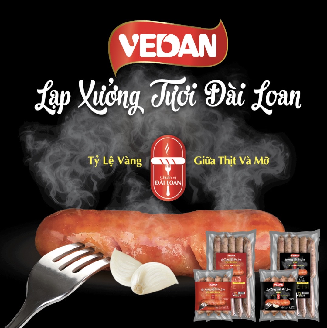 VEDAN Lạp xưởng tươi Đài Loan vị tỏi 500g