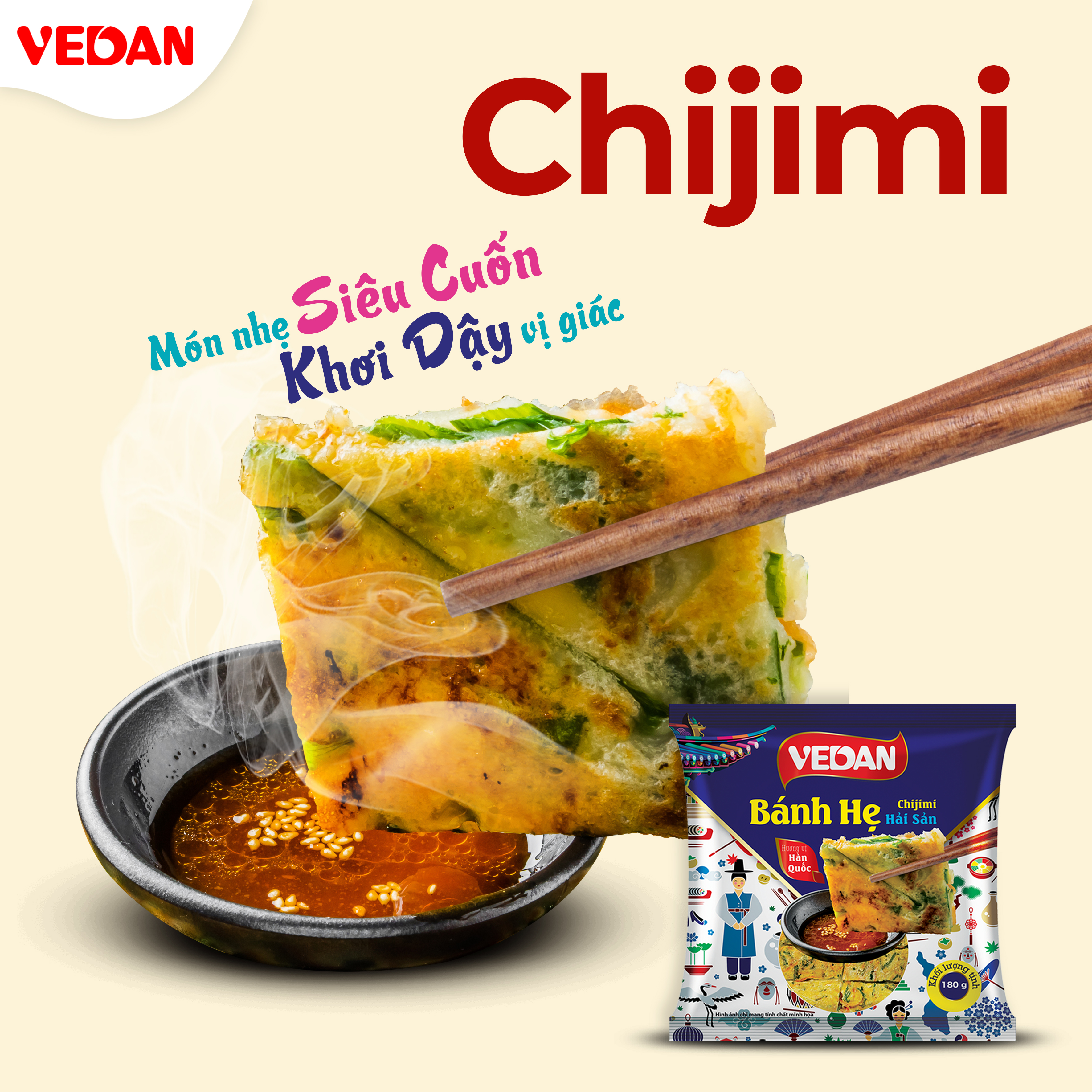VEDAN Bánh hẹ hải sản (Chijimi) 180g
