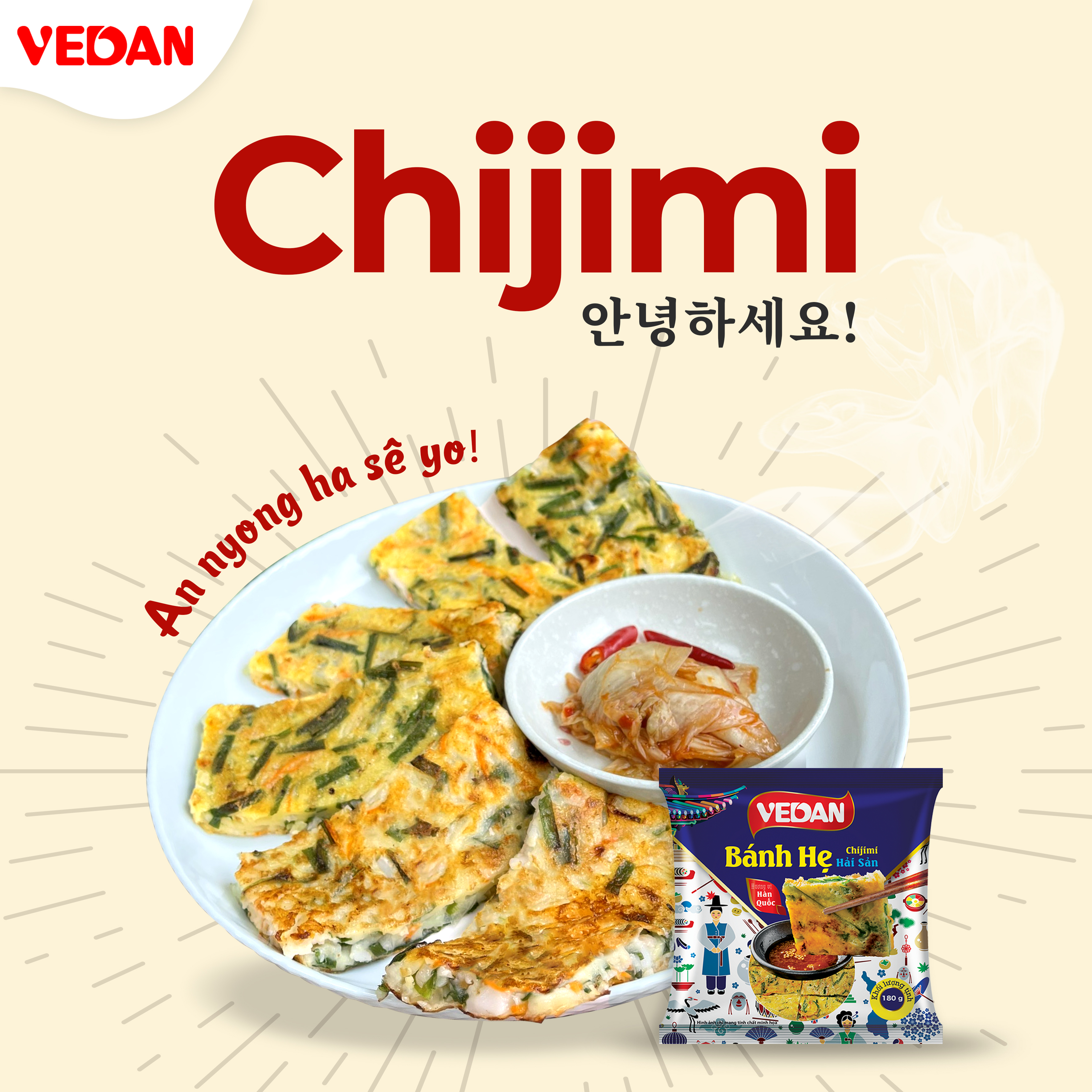VEDAN Bánh hẹ hải sản (Chijimi) 180g