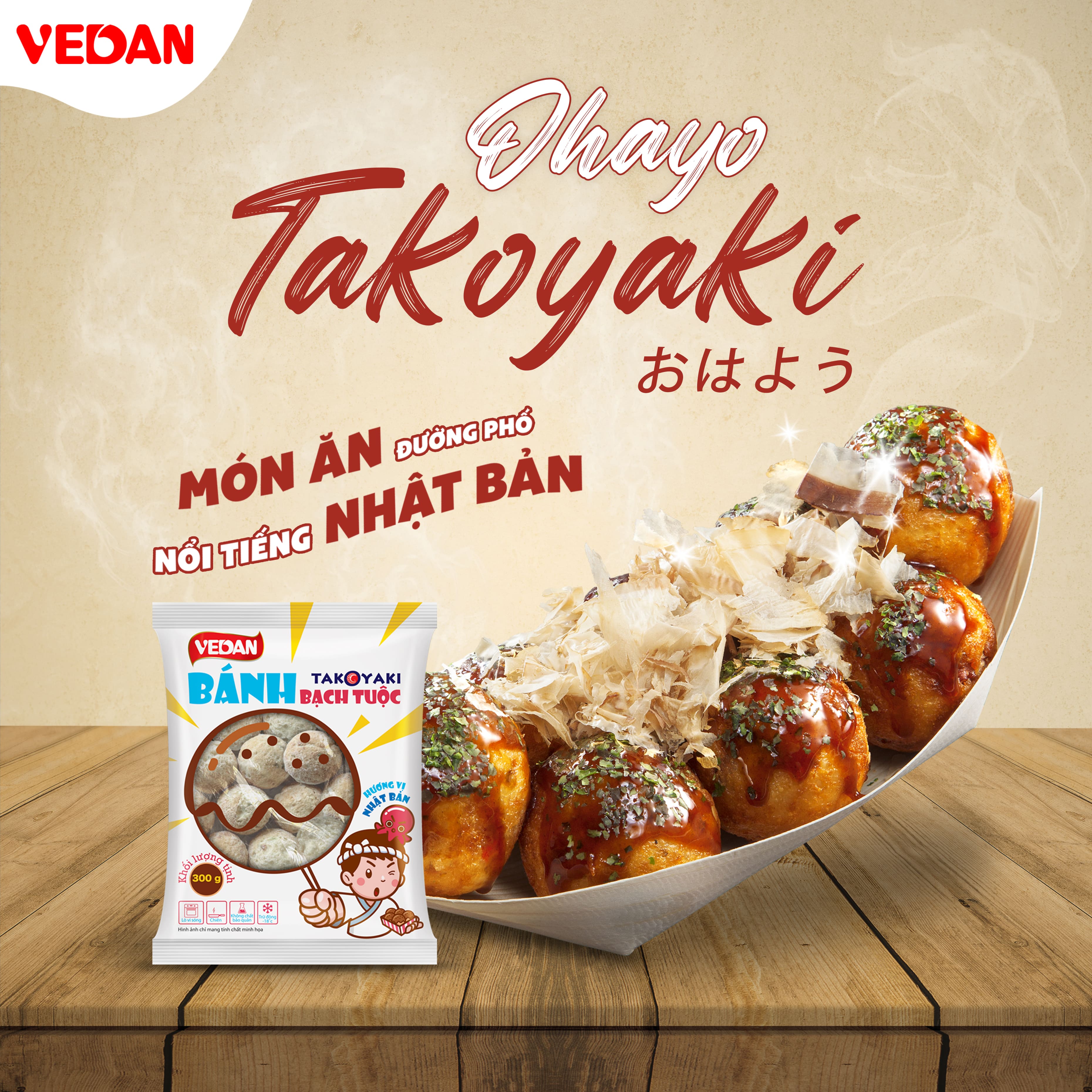 VEDAN Bánh bạch tuộc (Takoyaki) 300g